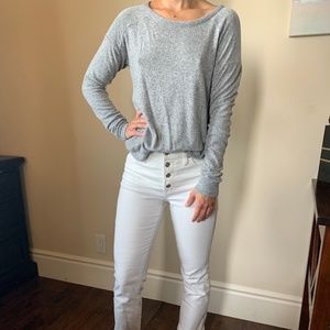 Soft Gray Long Sleeve Sweatshirt